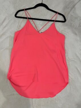 AYR silk Neon Pink Double-Strap V-Neck Camisole